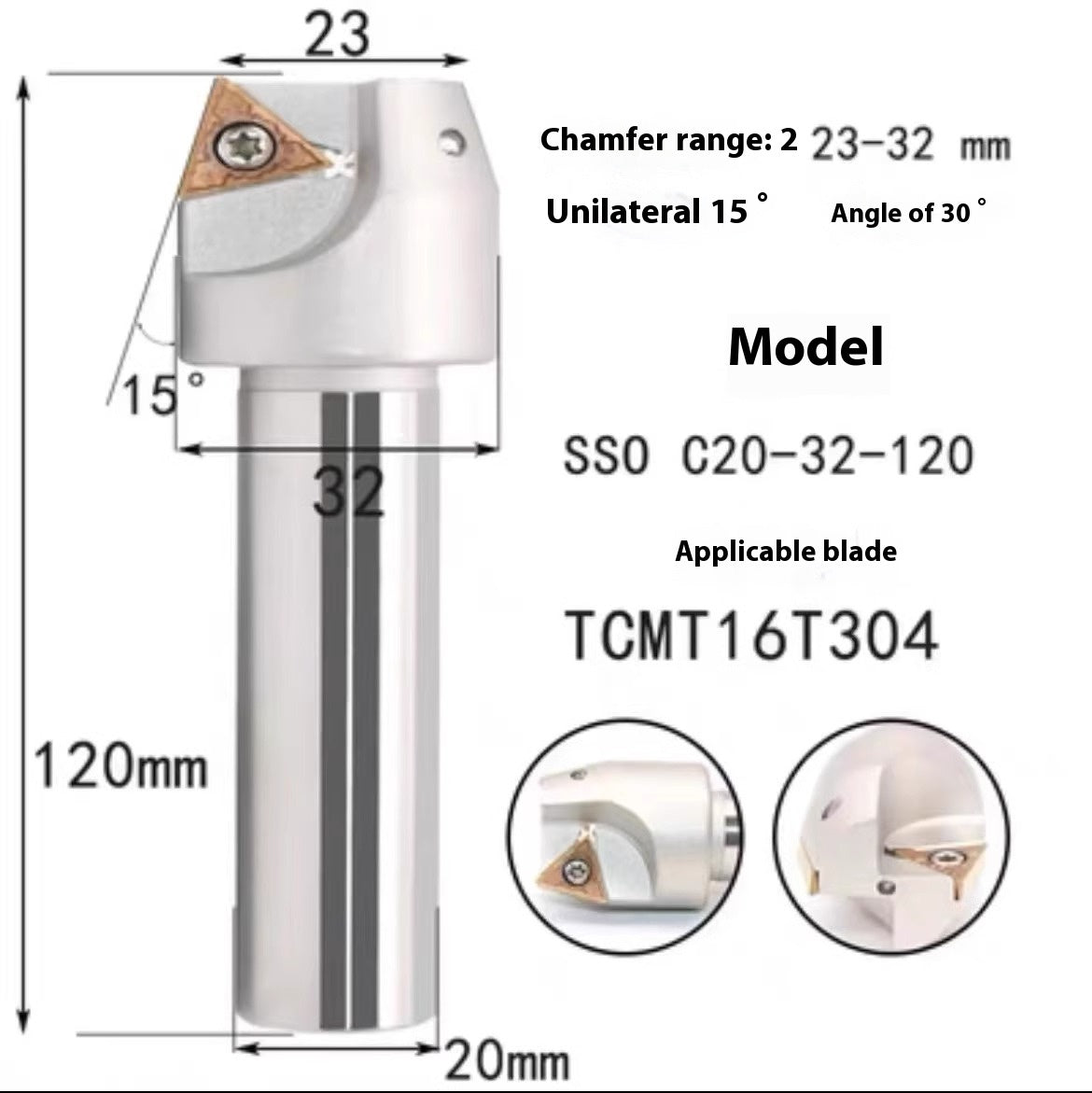 1144-Shedding type fixed-point chamfering cutter 30 degree 45 degree 60 degree chamfering cutter bar SSK/SSP/TCM/SSY/SSO/SSH Shandong Denso Pricision Tools Co.,Ltd.